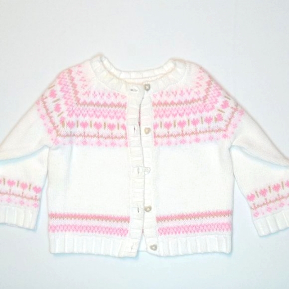 Carter's , White, knit, button-up, cardigan US 9 Month - Picture 2 of 6